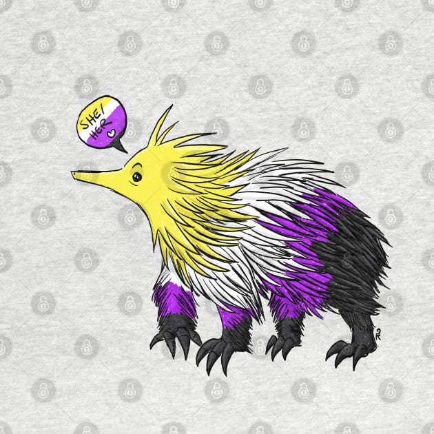 Non Binary Echidna with She/Her Pronouns by manicgremlin